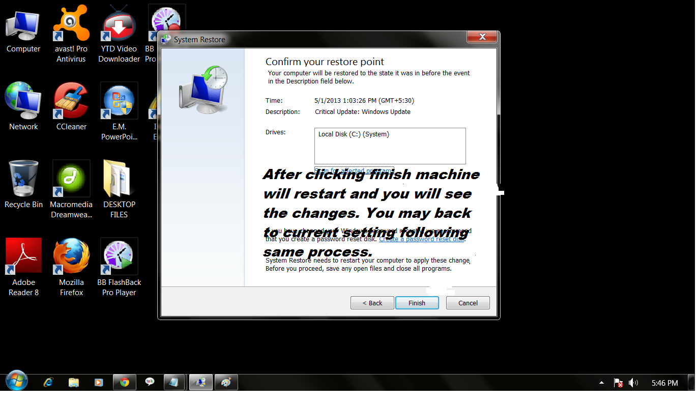 How to Restore Windows 7 in a System Restore Point
