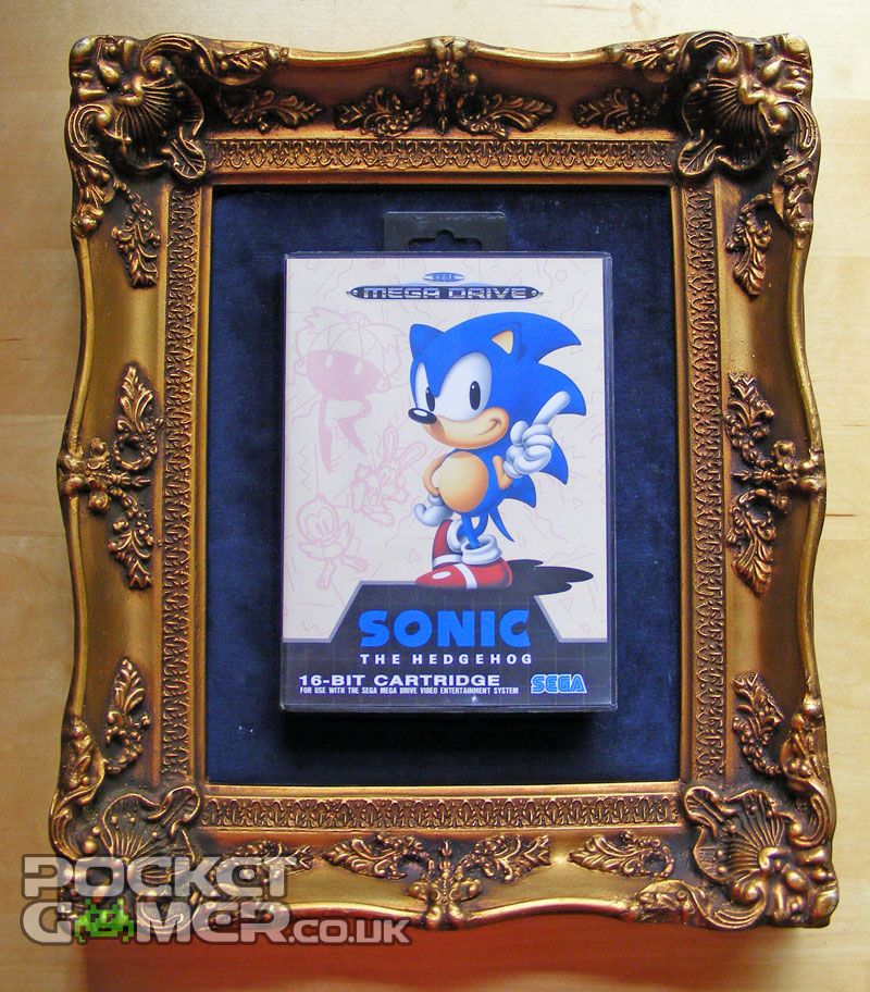Retro gaming art with Sonic the Hedgehog