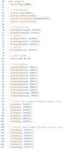 Setup Function Code