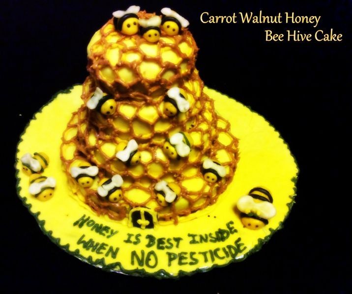 The Carrot Walnut Honey Bee Hive Cake 