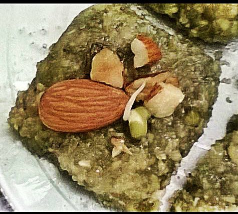 Sprouted moong and Roasted almond Burfi