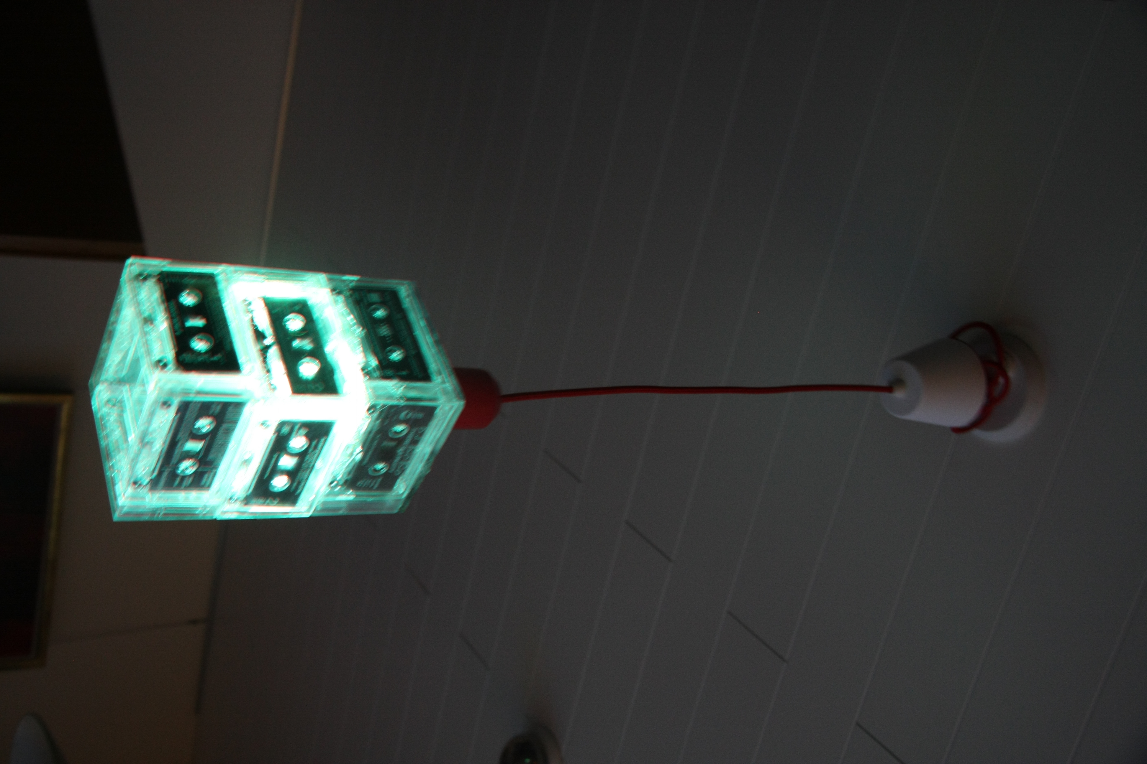 Hanging retro cassette led lamp