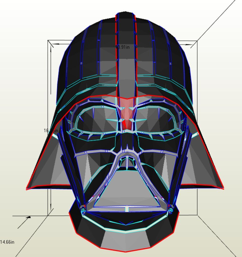 Cardboard Darth Vader Helmet 6 Steps