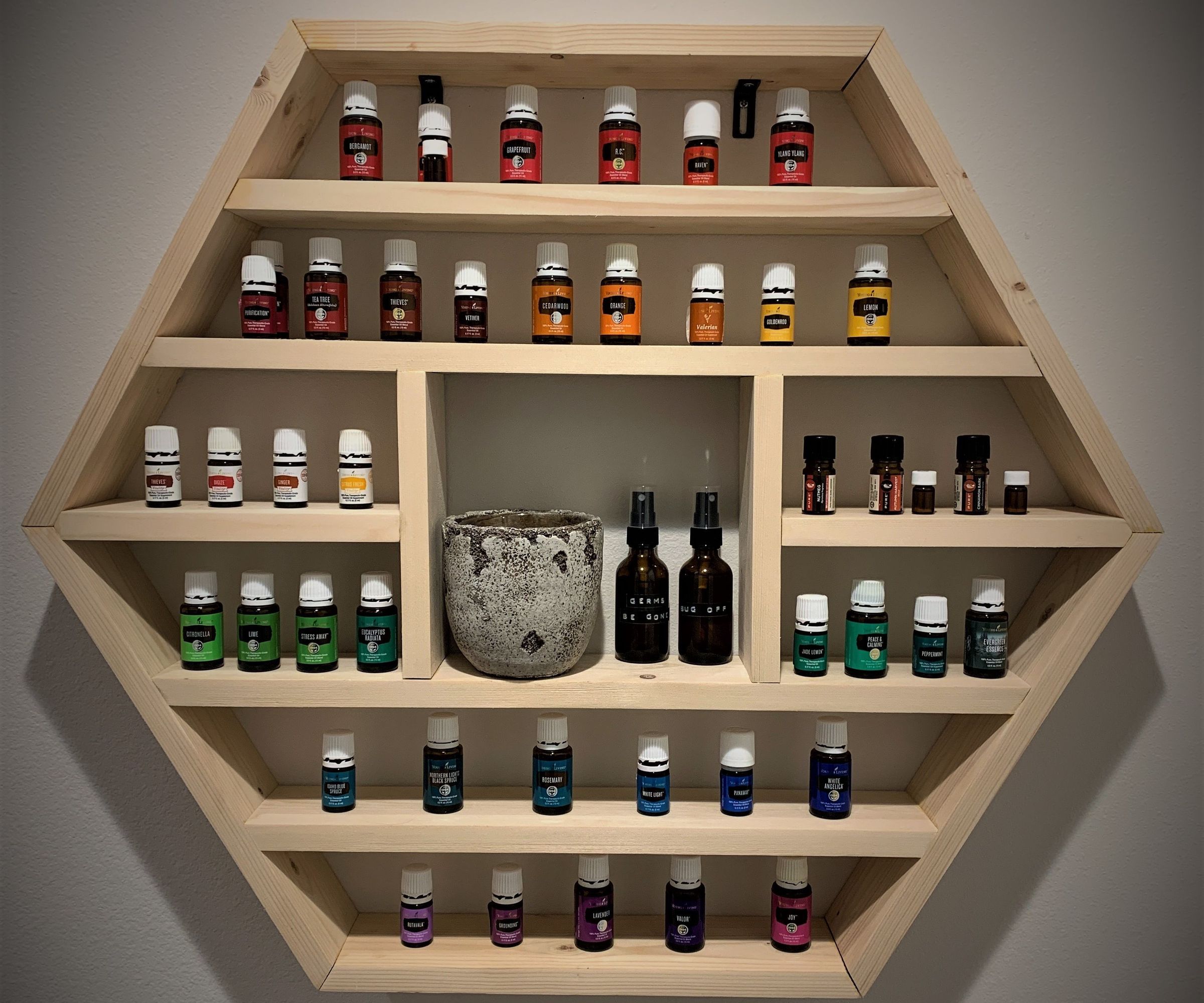 Hexagon Shelf With Inner Sections