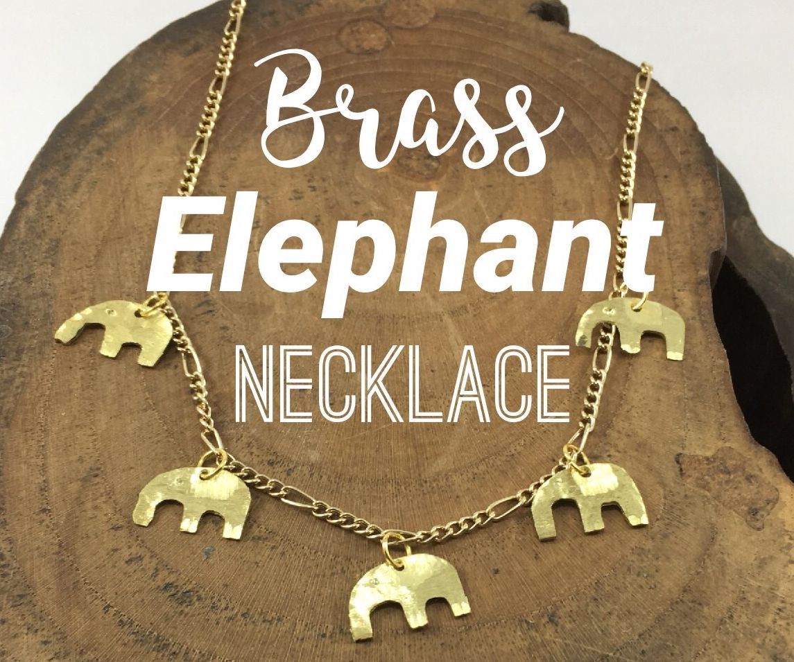 Brass Elephant Necklace 