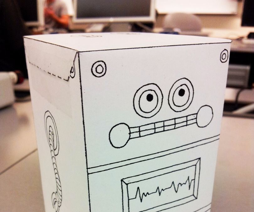Paper Robot With Polka-dot Underwear