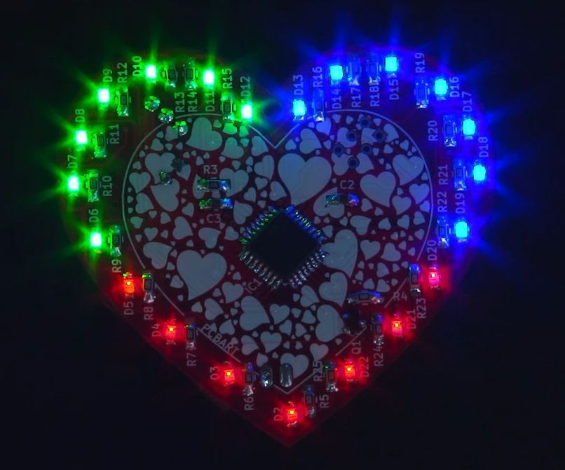 LED Heart With a Vibrating Motor