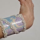 Marbled Bracelets Made of Recycled Cardboard Rolls