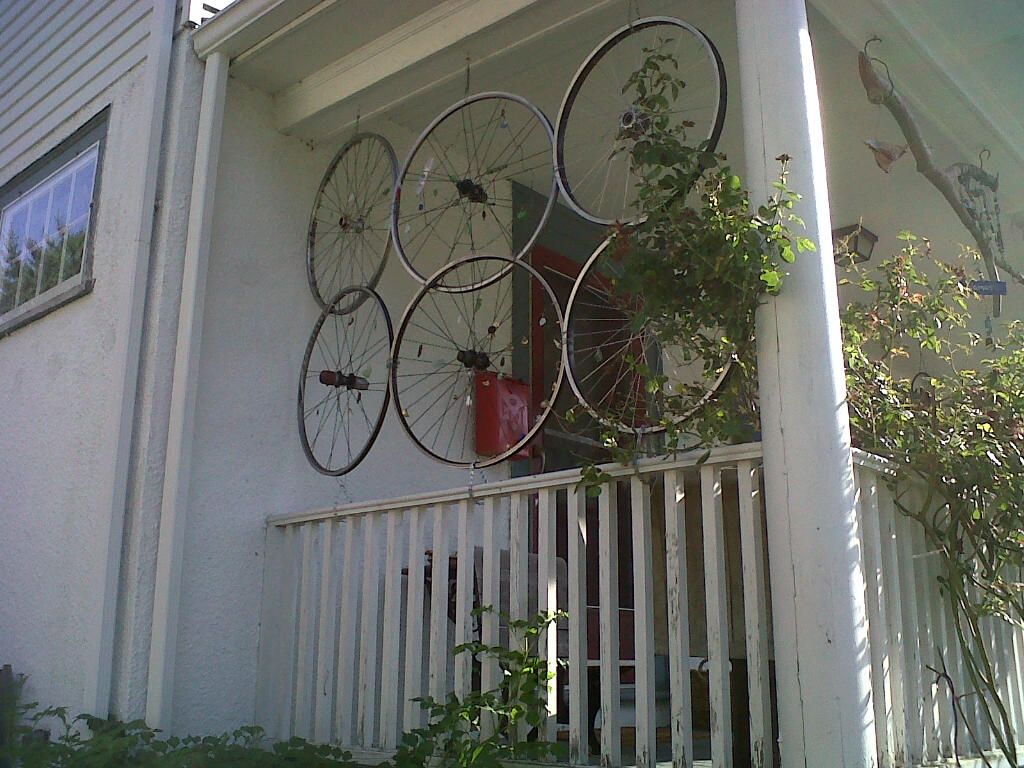 Bicycle Wheel Porch Screen
