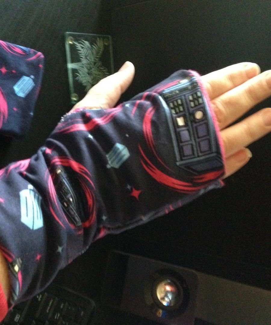Doctor Who or Any Who Fleece Lined Wrist Warmers