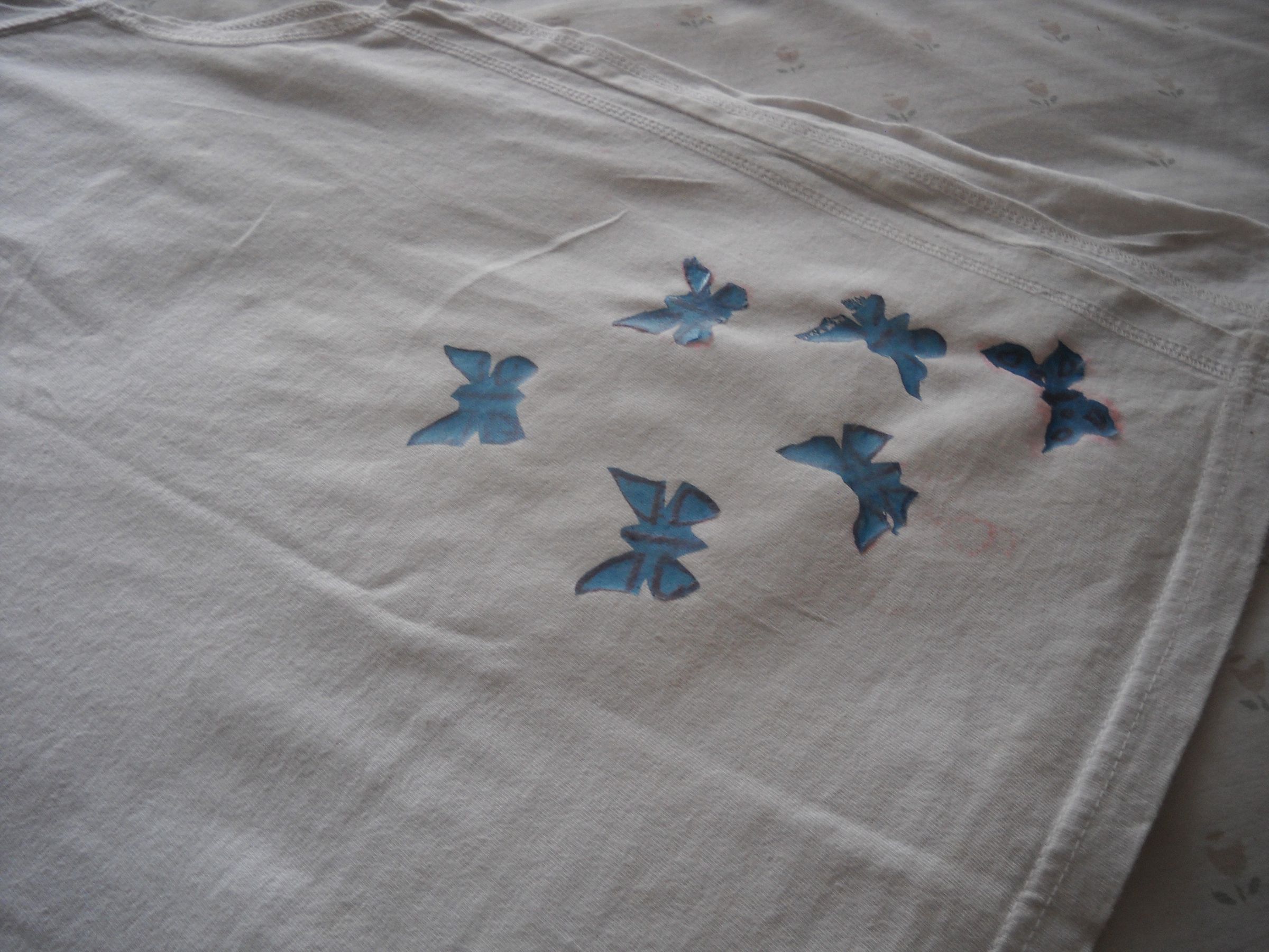 Fusing Plastic Bag Butterflies to Shirts