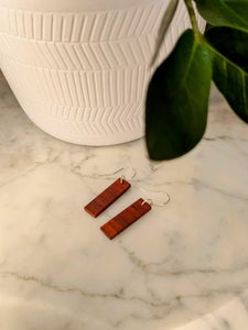 Paduak Wood Earrings Using Reclaimed Wood
