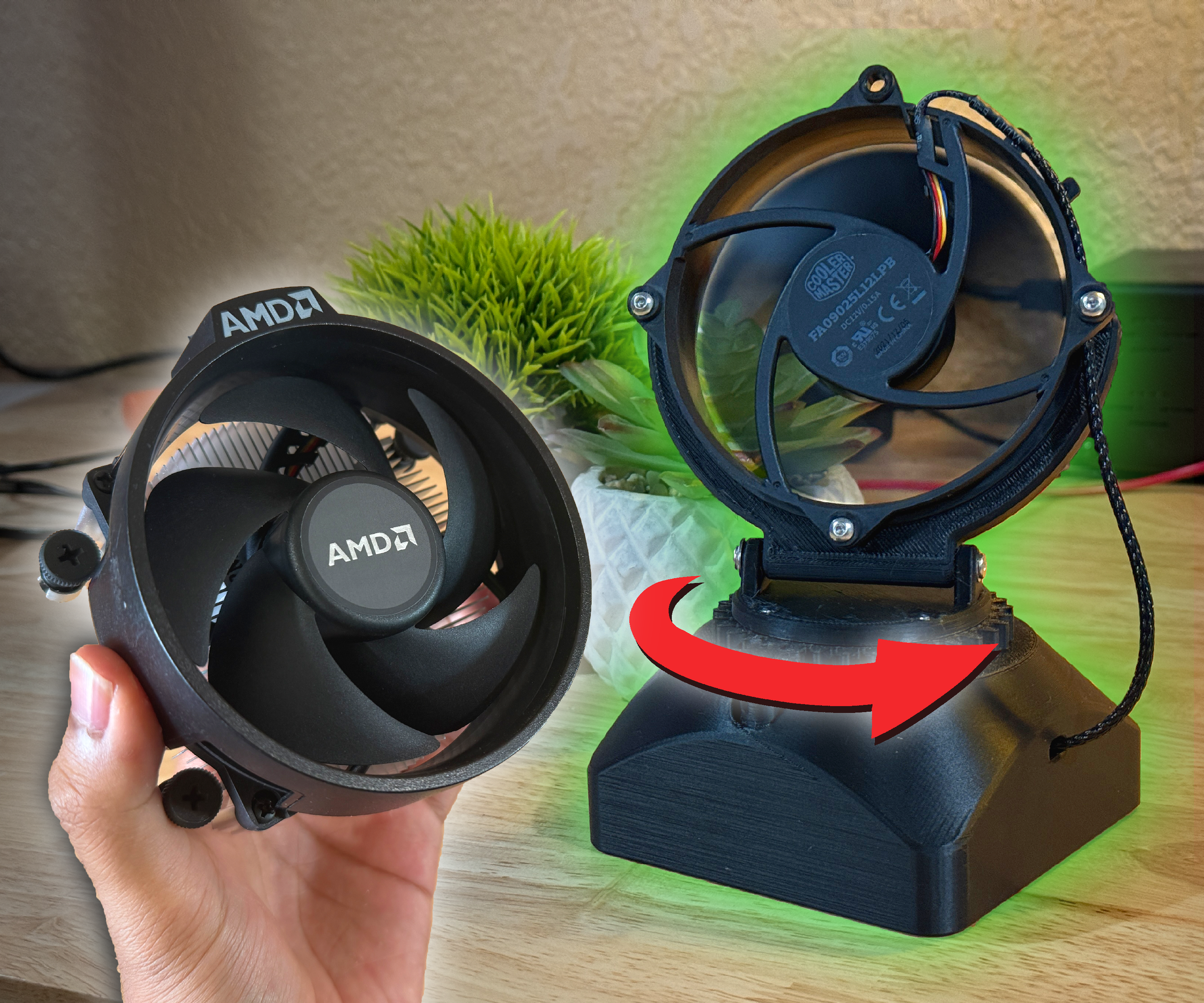 Oscillating Desk Fan From CPU Cooler