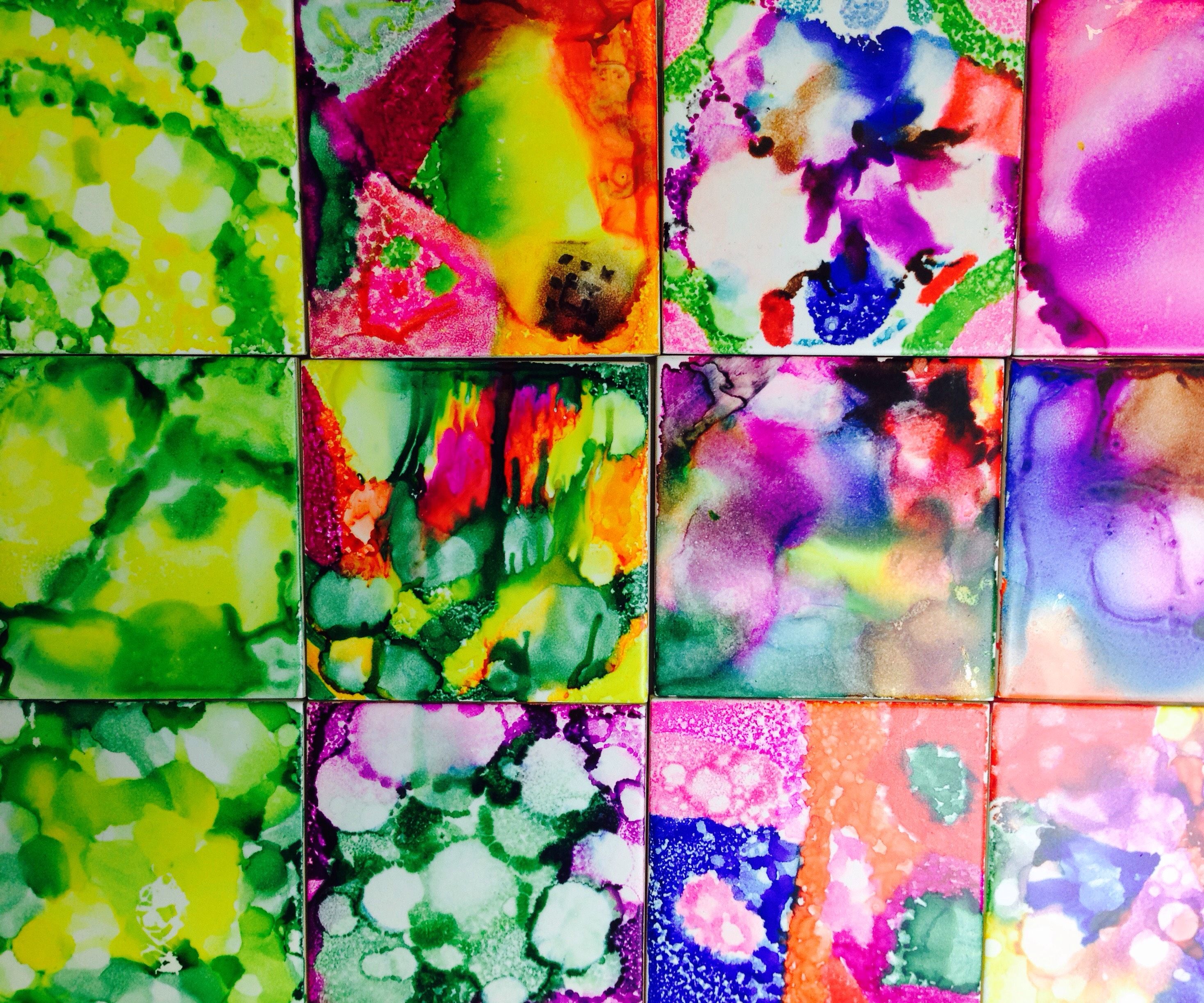 Rainbow Tile Art Coasters