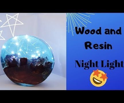 Led Wood and Resin Lamp