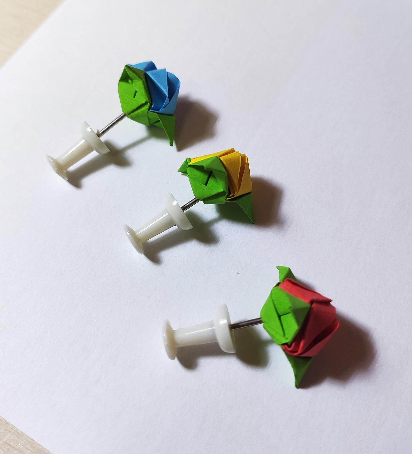 Mini Origami Rose Earrings : 9 Steps (with Pictures) - Instructables