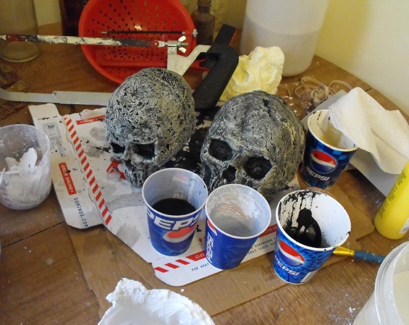 Plaster Molds and Foam Skulls