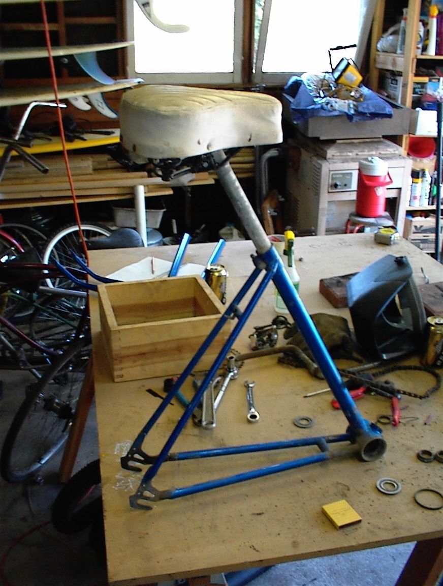 Build a shop stool out of a junk bike