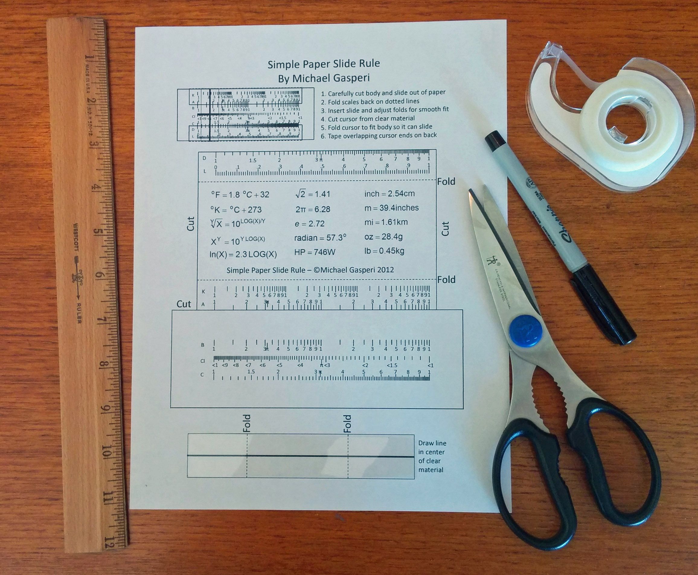 Make a Simple Paper Slide Rule 10 Steps Instructables