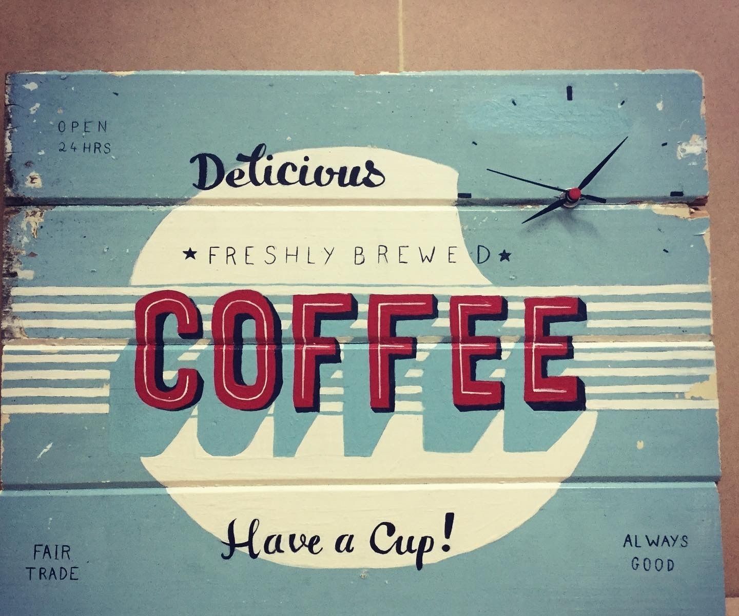 Vintage Coffee Sign Clock