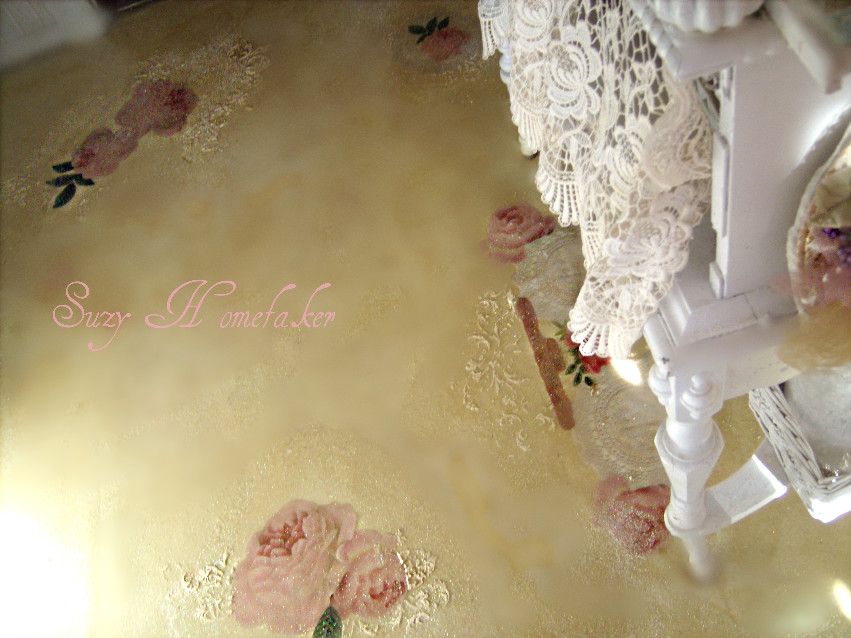 UPCYCLED  GLITTER SHABBY CHIC VINYL FLOOR