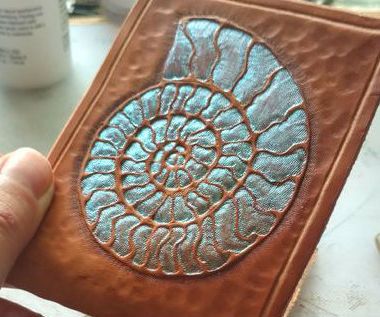 Tooling an Ammonite in Leather