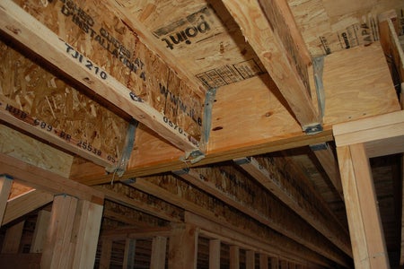 Beams in the Floor Require Joist Hangers