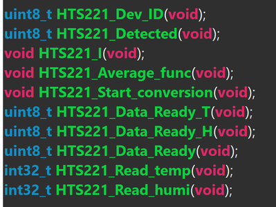 HTS221 Supporting Functions
