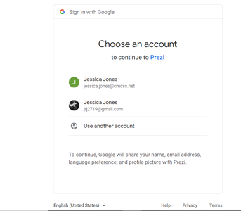 Create an Account by Using Google