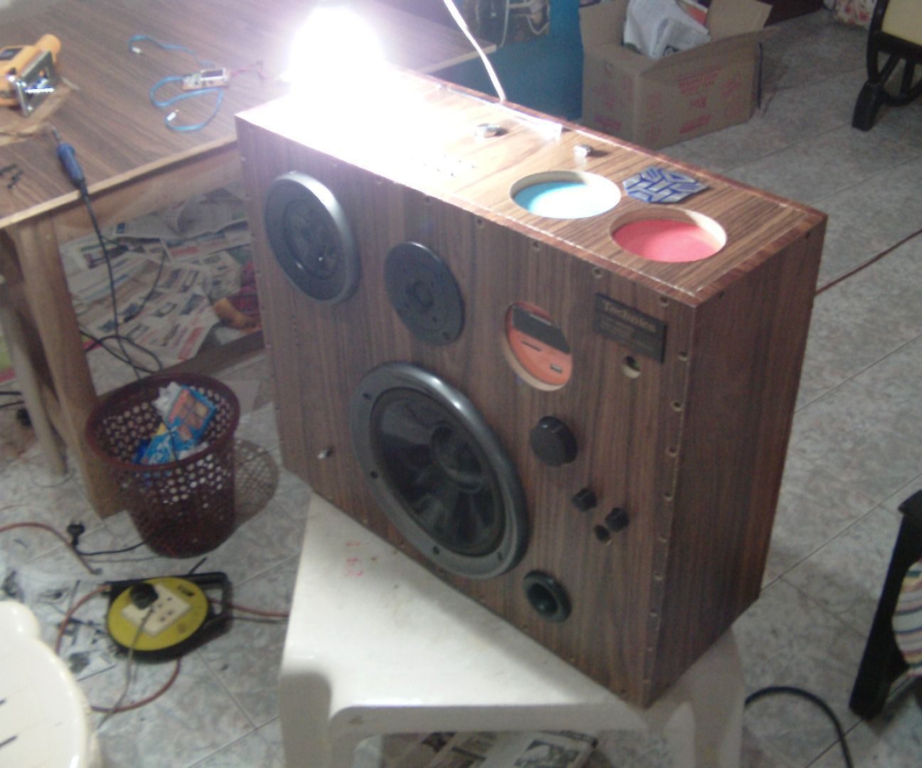 All in One Radio, AUX, USB, SD +New Idea of Lightning + IR Remote Control Functions + 3Way Speaker System +  50W+50W Dual Channel Amplifier System