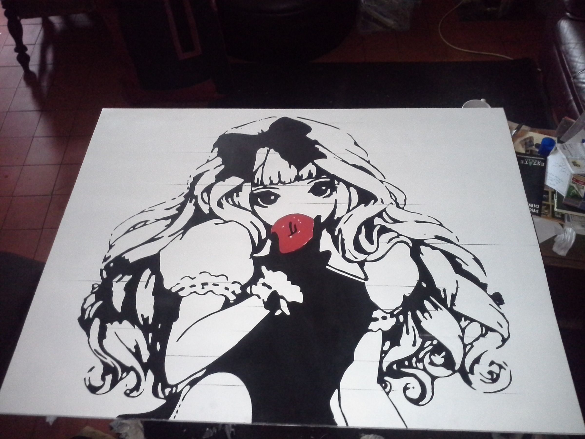 Stencil on a Painted Board