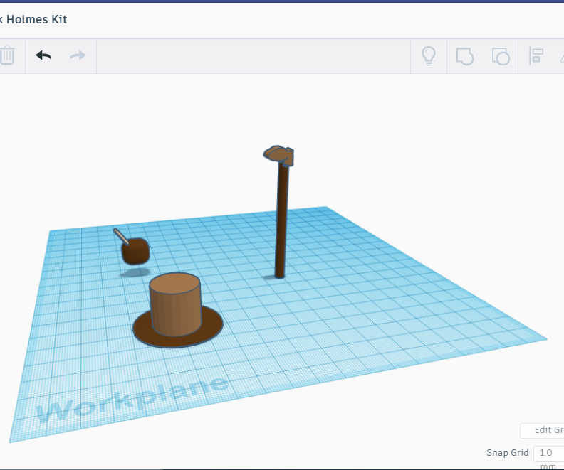 Sherlock Holmes Kit in Tinkercad