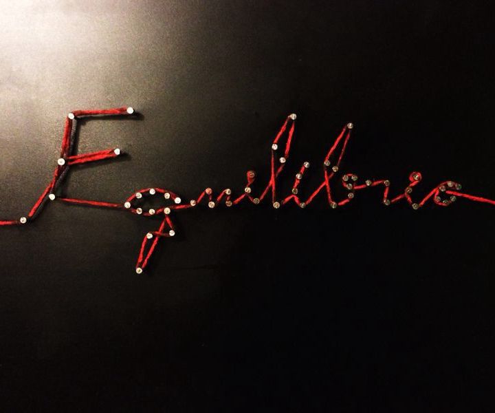 Make a piece of art with nails and string