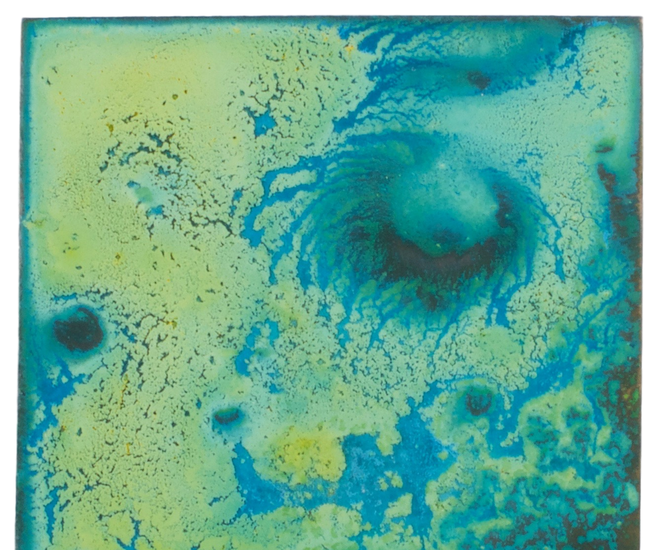 Yellow Ochre and Ammonia patina on Copper Patina
