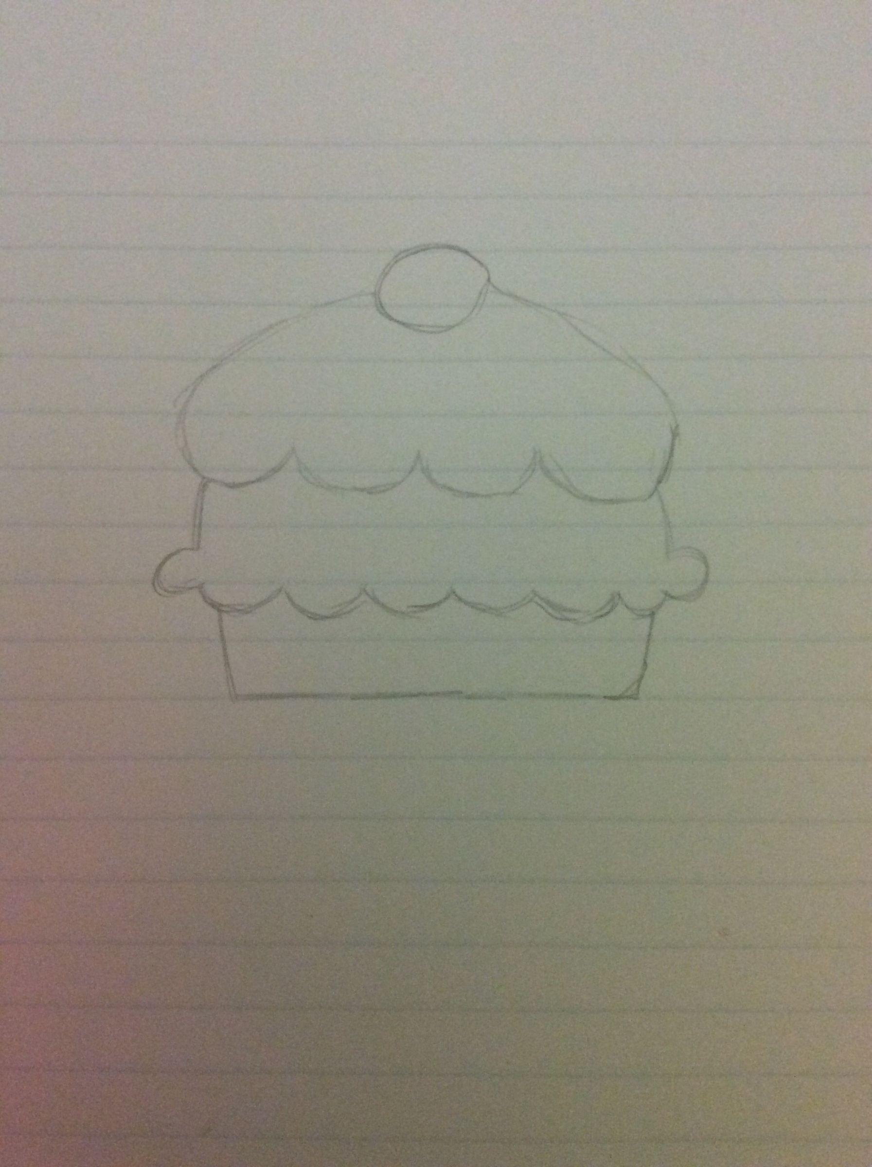 How to Draw a Kawaii Cupcake