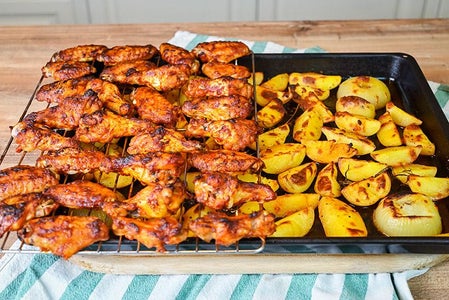 Marinated Chicken Wings With Potatoes