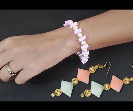 DIY Earrings and Bracelet Using Drinking Straws