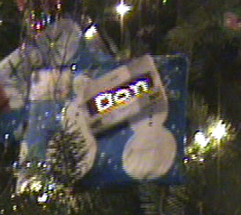 Using scrolling LED badges as Christmas tags!  BTW, they are BestBuy giftcards!