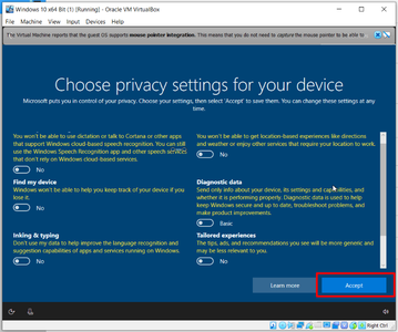 35. Choose Privacy Settings for Your Device and Click "Accept".