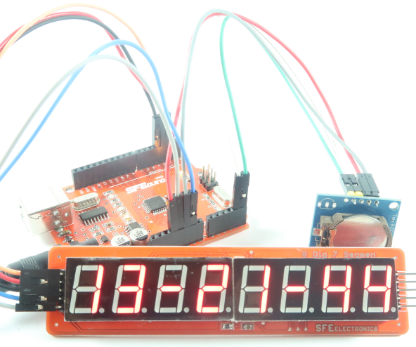Digital Clock Project Using 8 Digit 7 Segment MAX7219 Module