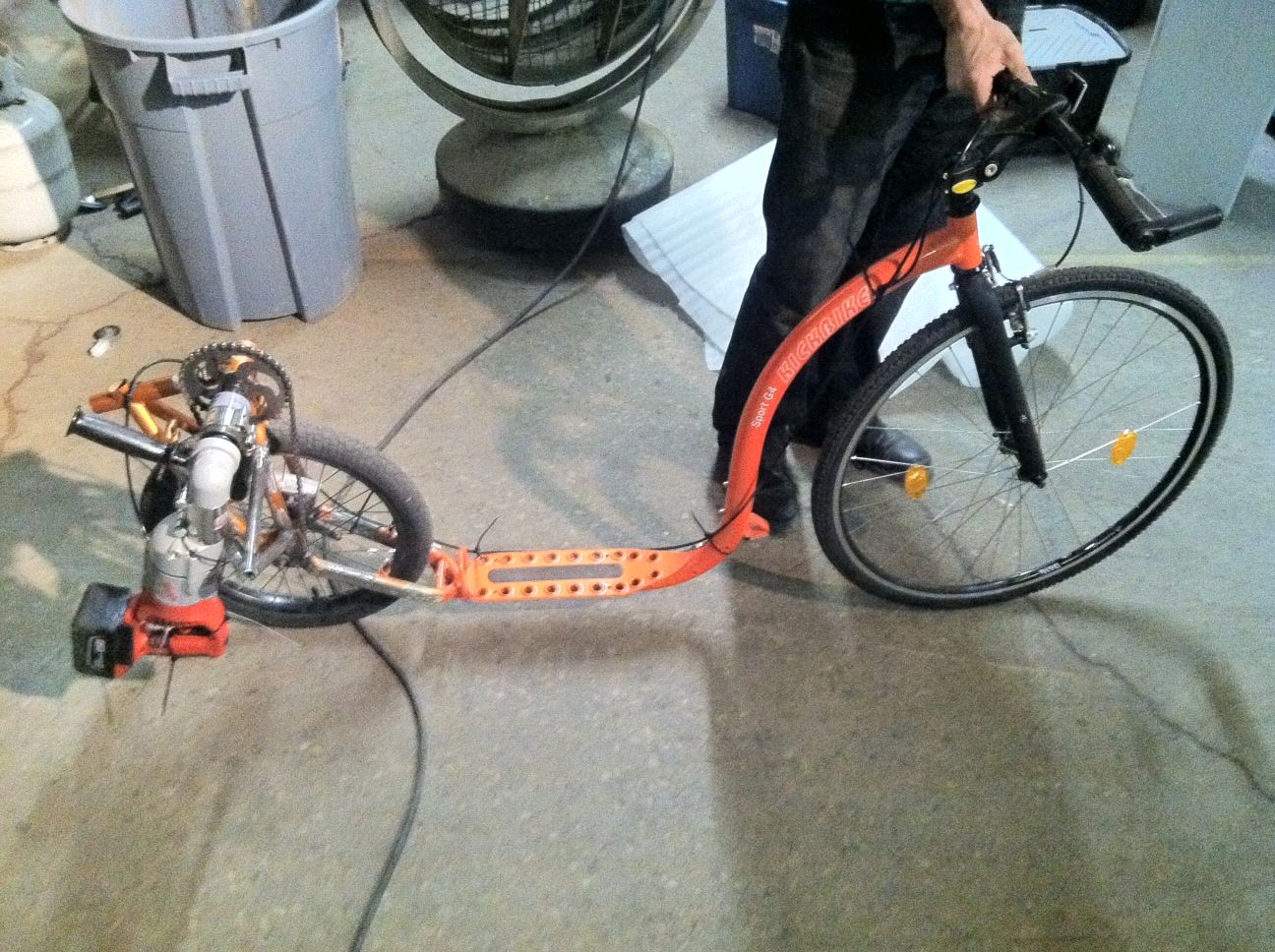 KickBike Scooter Powered by Milwaukee M28 Drill