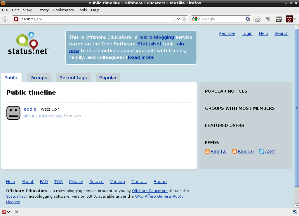 Status.net the Twitter Clone (setup).
