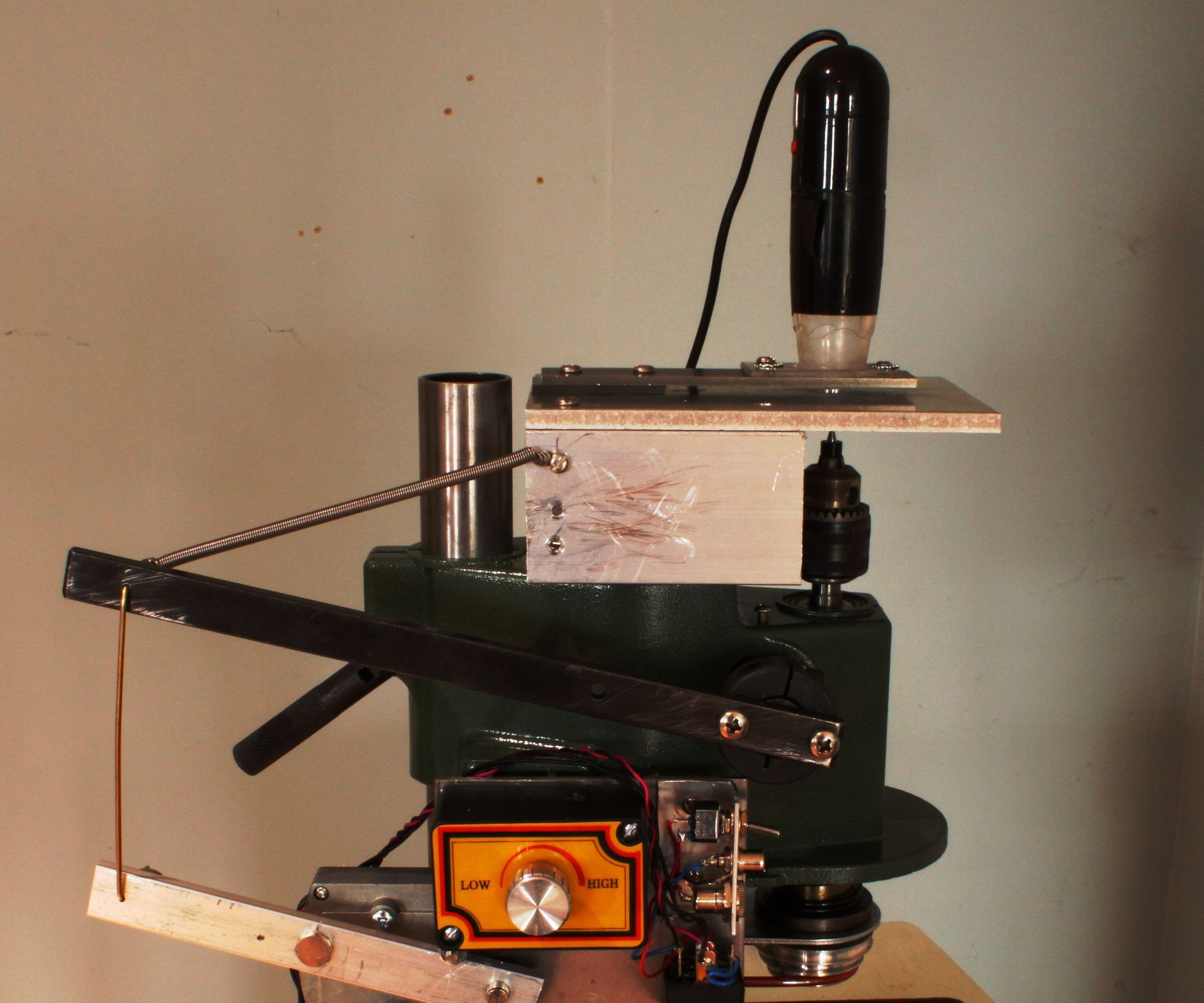 Motorized Plunge PCB Drill Using a USB Microscope