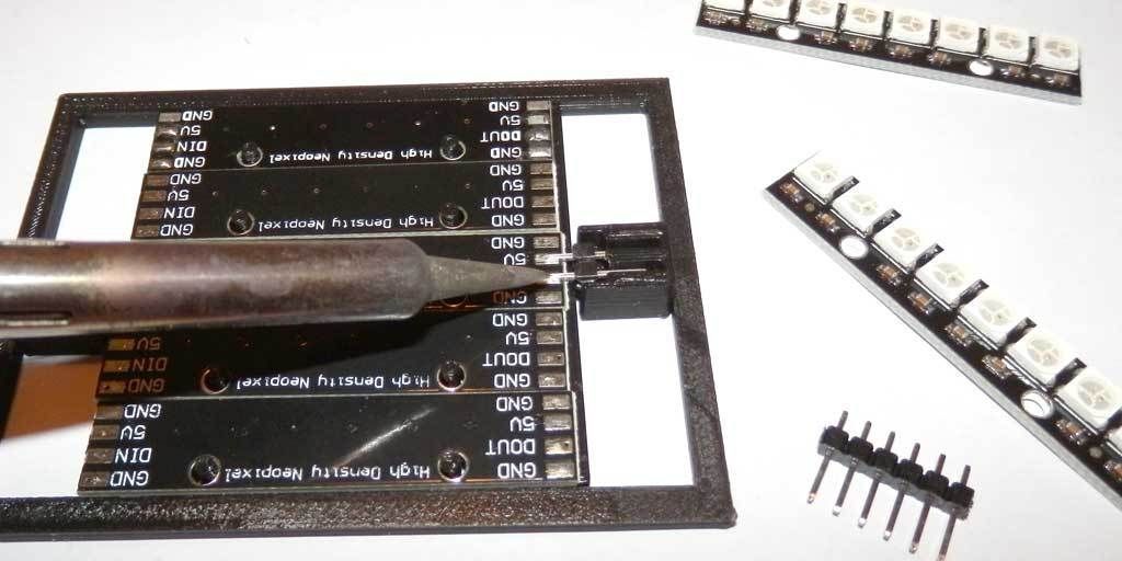 Hack in Neopixels Strips to Facilitate Soldering (I)