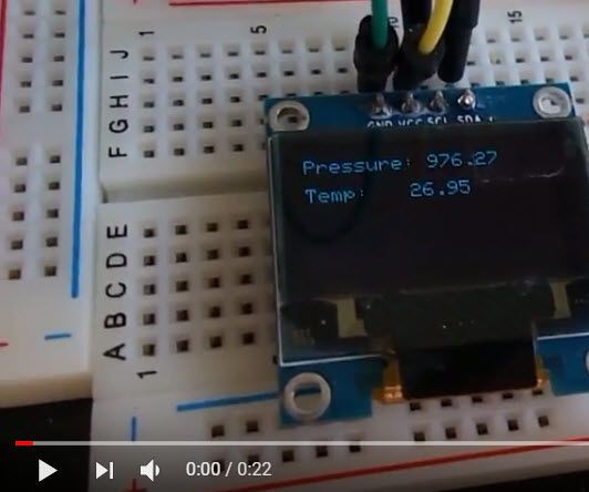 Visuino I2C BMP280 Pressure,Temperature+OLED