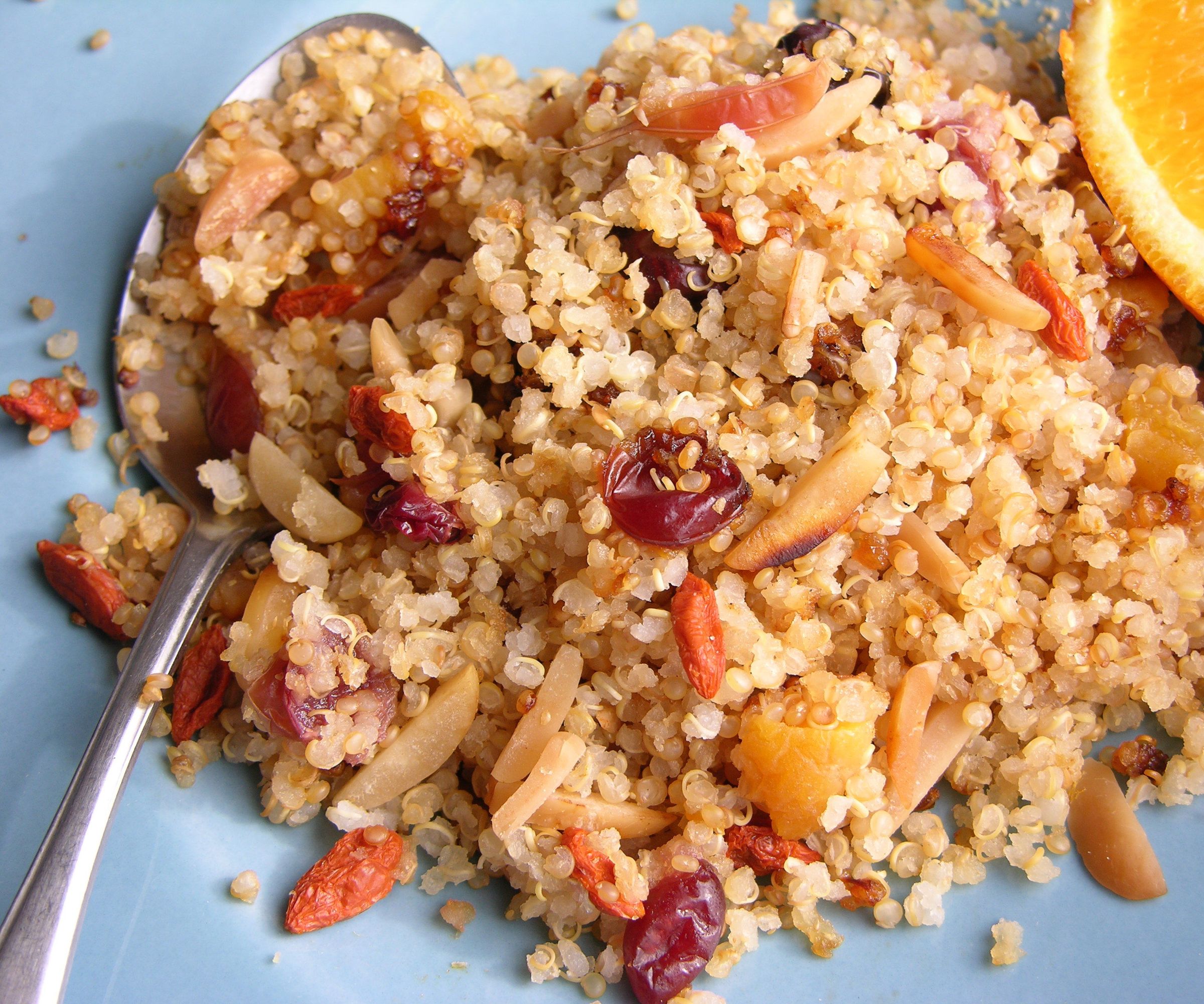 Quinoa With Toasted Almonds, Cranberries and Apricots