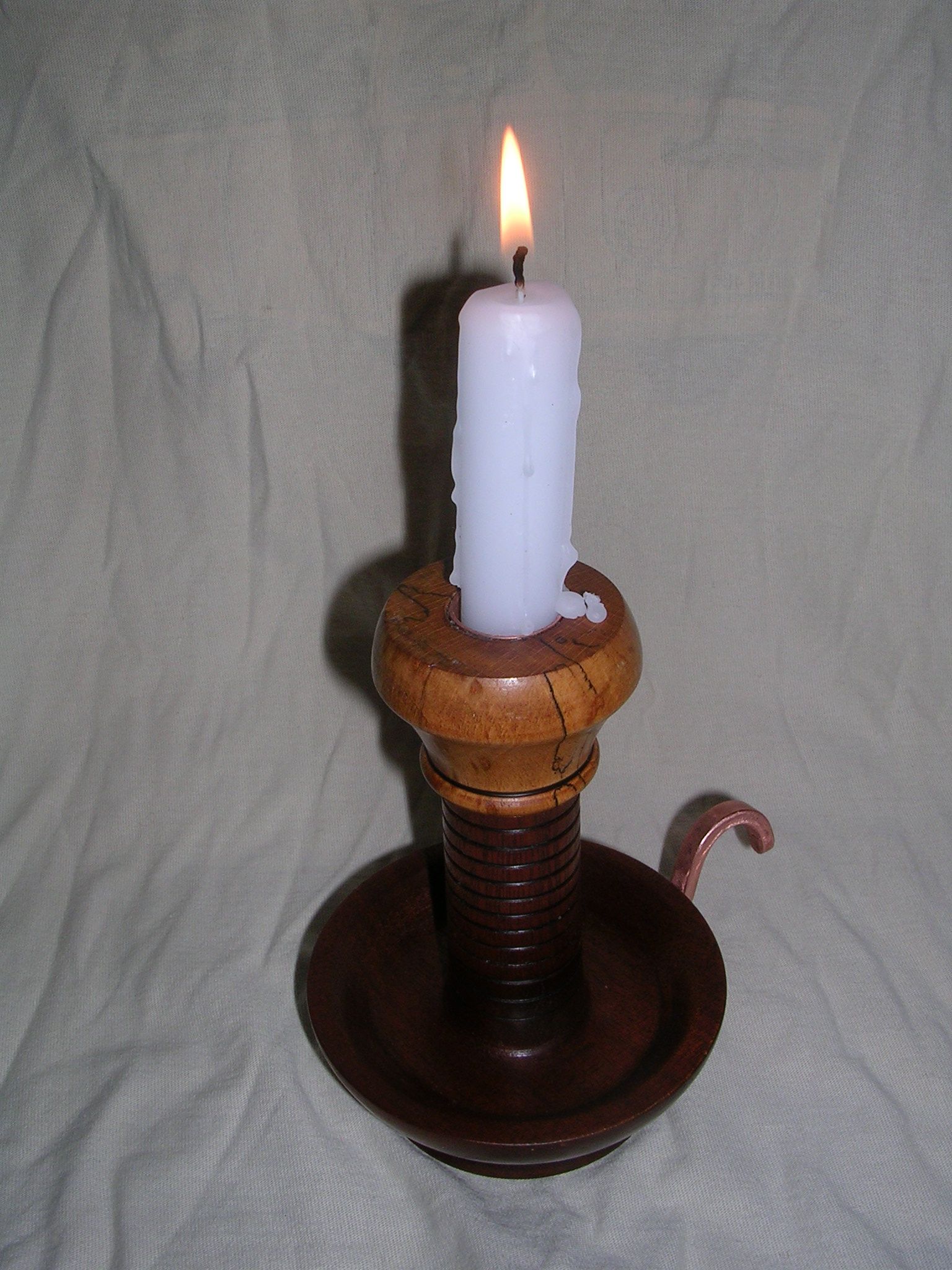 Stubby 3 Part Turned Candle Stick From Scrap and Reclaimed Wood.