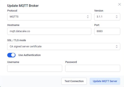 Update MQTT Broker