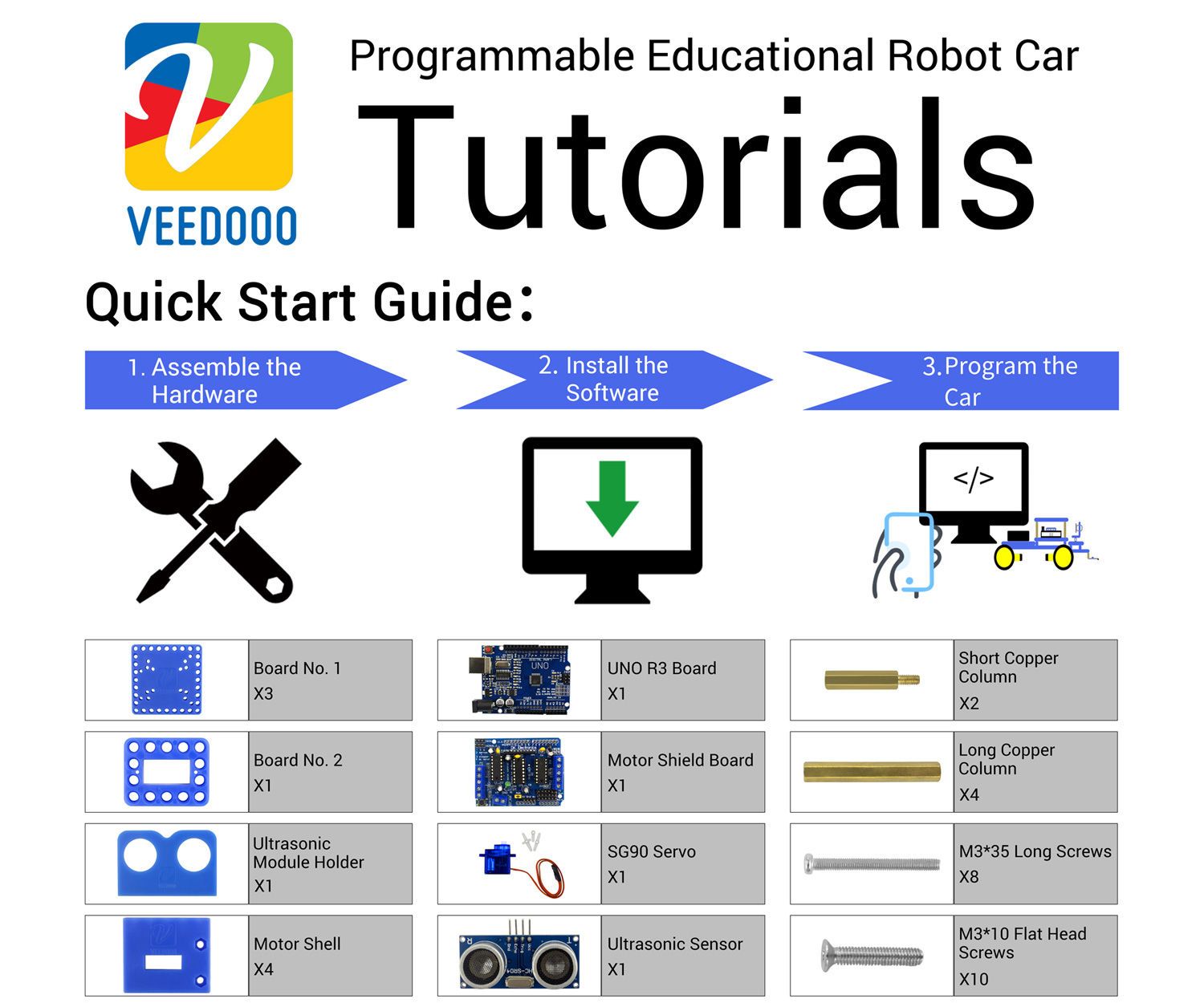 Veedooo Programming Robotic Car Assemble Instruction