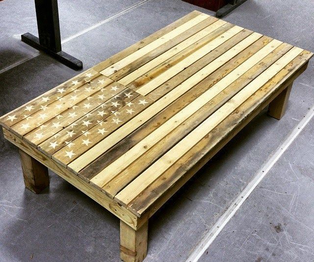 American Flag Coffee Table - Pallet Furniture